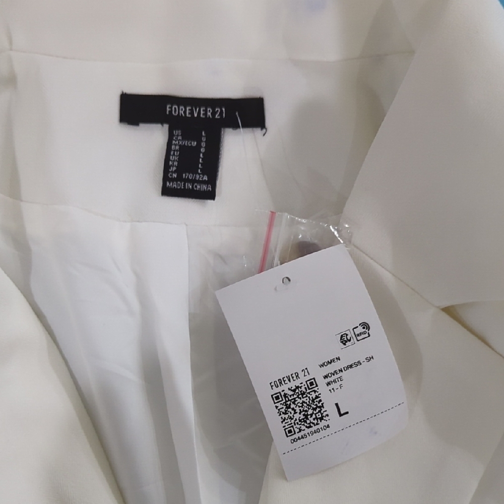New large womens Forever 21 Cream Trench Coat spring - Picture 8 of 9